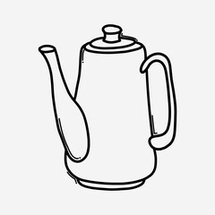 Teapot doodle vector icon. Drawing sketch illustration hand drawn line eps10