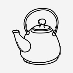 Teapot doodle vector icon. Drawing sketch illustration hand drawn line eps10