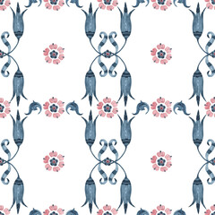 watercolor pattern with flowers