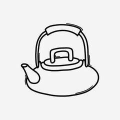 Teapot doodle vector icon. Drawing sketch illustration hand drawn line eps10