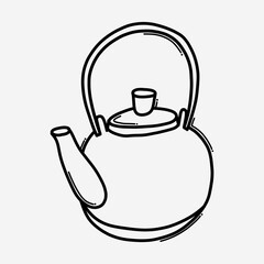 Teapot doodle vector icon. Drawing sketch illustration hand drawn line eps10