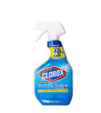 BEMIDJI, MN - 17 NOV 2020: Spray bottle Clorox Disinfecting Bleach Cleaner.