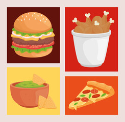 Fast food symbol collection design of eat restaurant and menu theme Vector illustration