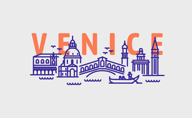 city of Venice in outline style on white  © bioraven