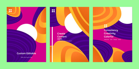 Fototapeta premium A collection of modern abstract composition, illustration in natural colors, perfect for invitation, poster, cover, flyer templates, backgrounds and more, fully editable vectors.