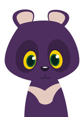 Funny cartoon bear character. Vector illustration isolated