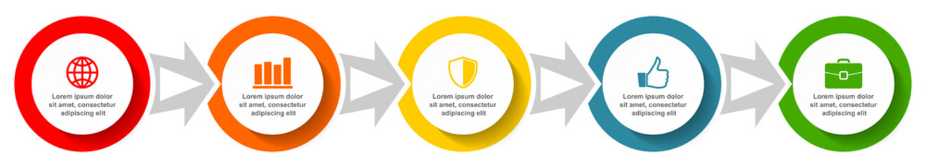 Infographic vector template for presentation, chart, diagram, graph, business concept with 5 options