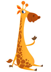 Fototapeta na wymiar Funny giraffe cartoon design. Vector illustration