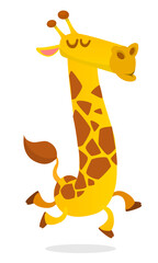 Funny giraffe cartoon design. Vector illustration