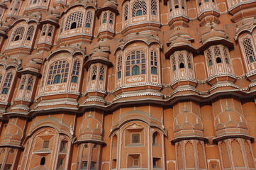Fototapeta na wymiar Le palais des vents à Jaipur, Rajasthan, Inde 