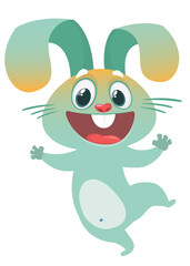 Cartoon Bunny Rabbit Character. Vector illustration