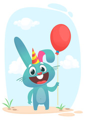 Cartoon Bunny Rabbit Character. Vector illustration