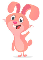 Cartoon Bunny Rabbit Character. Vector illustration