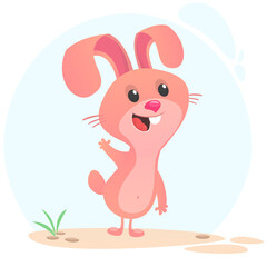 Cartoon Bunny Rabbit Character. Vector illustration