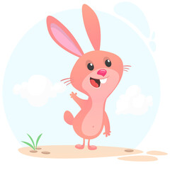 Cartoon Bunny Rabbit Character. Vector illustration