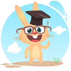 Cartoon Bunny Rabbit Character. Vector illustration