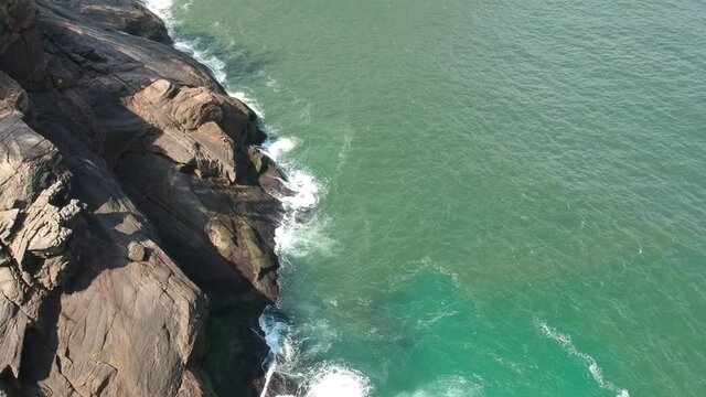 aerial drone take at Joatinga beach in Rio de Janeiro