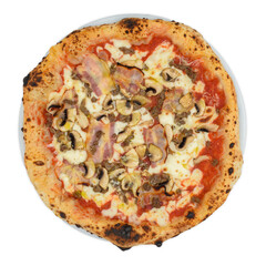 Nice italian pizza in white backgound