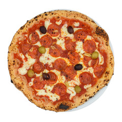 Nice italian pizza in white backgound