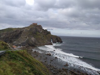 natural landscape of northern spain with cloudy sky
