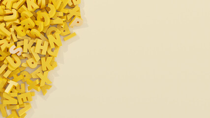 Alphabet 3d render letters art