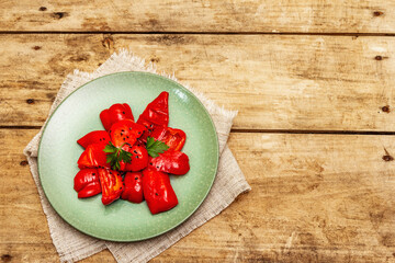 Homemade fermented sweet red pepper