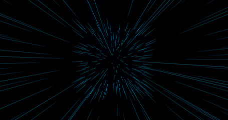 Render of blue lines converging in the center