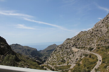 Fototapeta na wymiar mountain road in the mountains - Mallorca - Spain