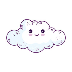 Kawaii cloud cartoon design, sky and cute character theme Vector illustration