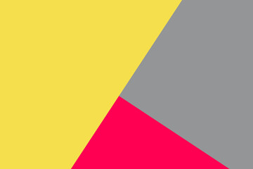 Abstract Geometric Design in Yellow Gray and Red, Trendy Color Block Background