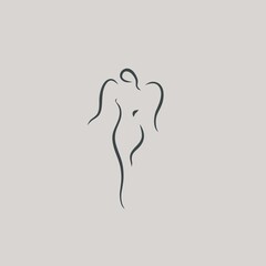 female shape icon logo design line art