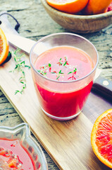 Preparation of Sicilian blood oranges juice