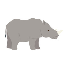 rhino african animal wild character vector illustration design