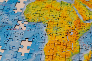 Puzzle of map of the Africa.
