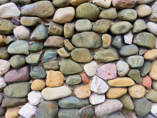 Pebble stone wall