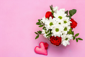Bouquet of fresh flowers for Valentine's day or Wedding
