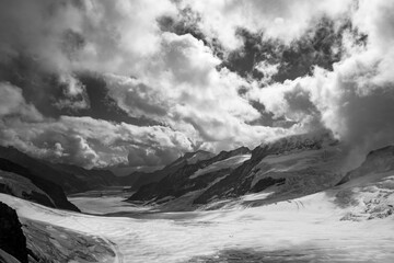 glacier in the mountains