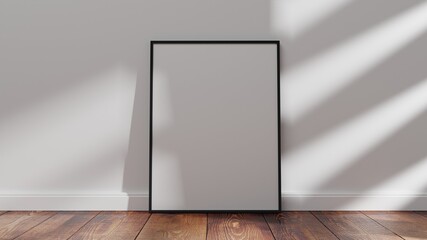 Empty framed canvas for mockups and art illustrations