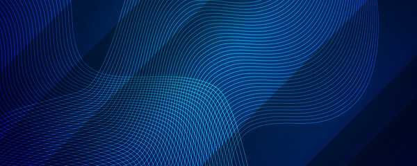 Bright navy blue dynamic abstract vector background with diagonal lines. Trendy classic color of 2021. 3d cover of business presentation banner for sale event night party. Blue abstract background