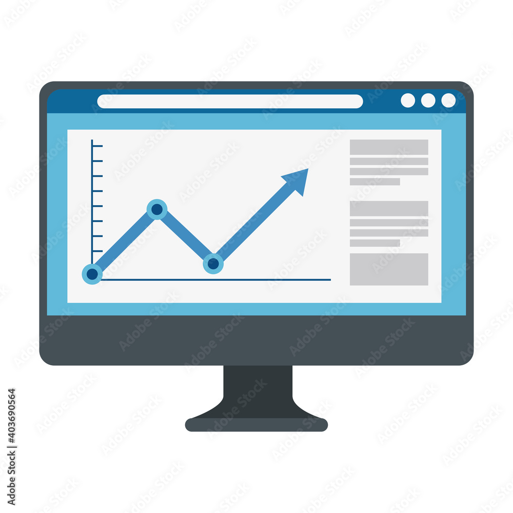 Wall mural desktop computer device technology icon vector illustration design