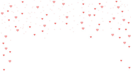 Fototapeta na wymiar Romantic heart background Vector illustration for holiday decoration Many flying hearts on a white background For wedding card congratulations on Valentine's Day