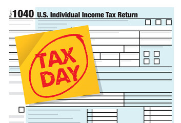 United States Income Tax Day Theme Illustration