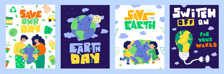 Earth day banner set. Turn off your light. 60 minutes.