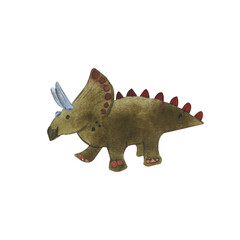 green triceratops dinosaur and on a white background  © Настя Тут