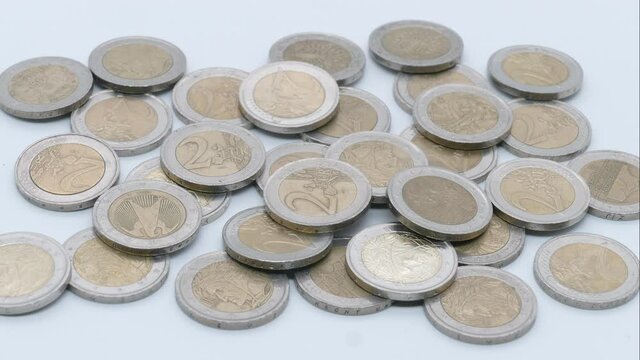 Timelapse monete euro in 4k