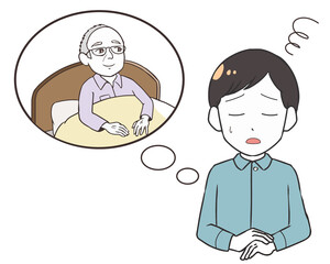 介護に悩む男性　高齢男性