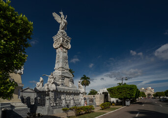 Fototapeta na wymiar Cristobal Colon Cemetery statue Havana Cuba