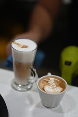 cup of cappuccino with chocolate