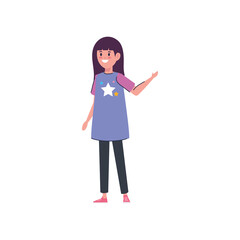 cute little girl avatar character vector illustration design