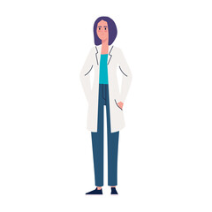 Fototapeta premium female doctor professional avatar character vector illustration design